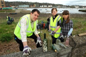 Kieran, Jayne & Charlie at the clean-up