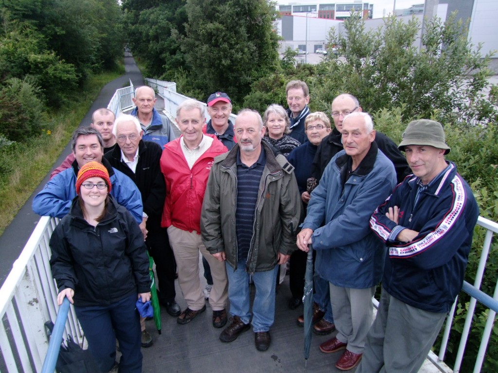 Crowd at Tuesday's walking tour down the old Cork Blackrock Railway Line with Kieran