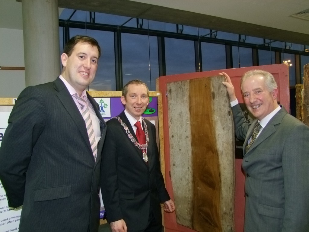 At the launch of Wood of Life, Kieran, Cllr John Buttimer deputising for the Lord Mayor and Tom Roche