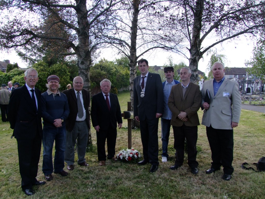 Kieran deputising for the Lord Mayor and the organising committee headed up by Pat Gunn (far left) at the Commemoration of the Great Famine at St Joseph's Cemetery