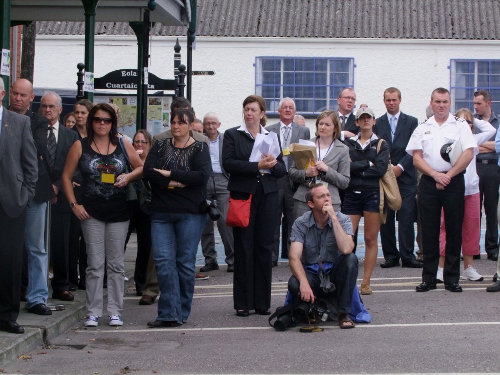Crowd at Cobh Heritage Centre, Navy, Spike Island handover, Irish government to Cork County Council, 11 July 2010