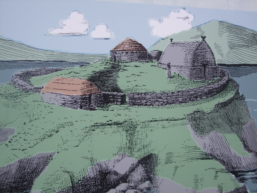 Interpretative image of Spike Island during monastic times