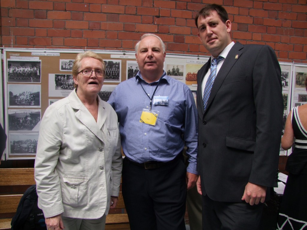 Kieran, Denis Coffey & former resident of Spike Island at Spike Island handover, Irish government to Cork County Council, 11 July 2010