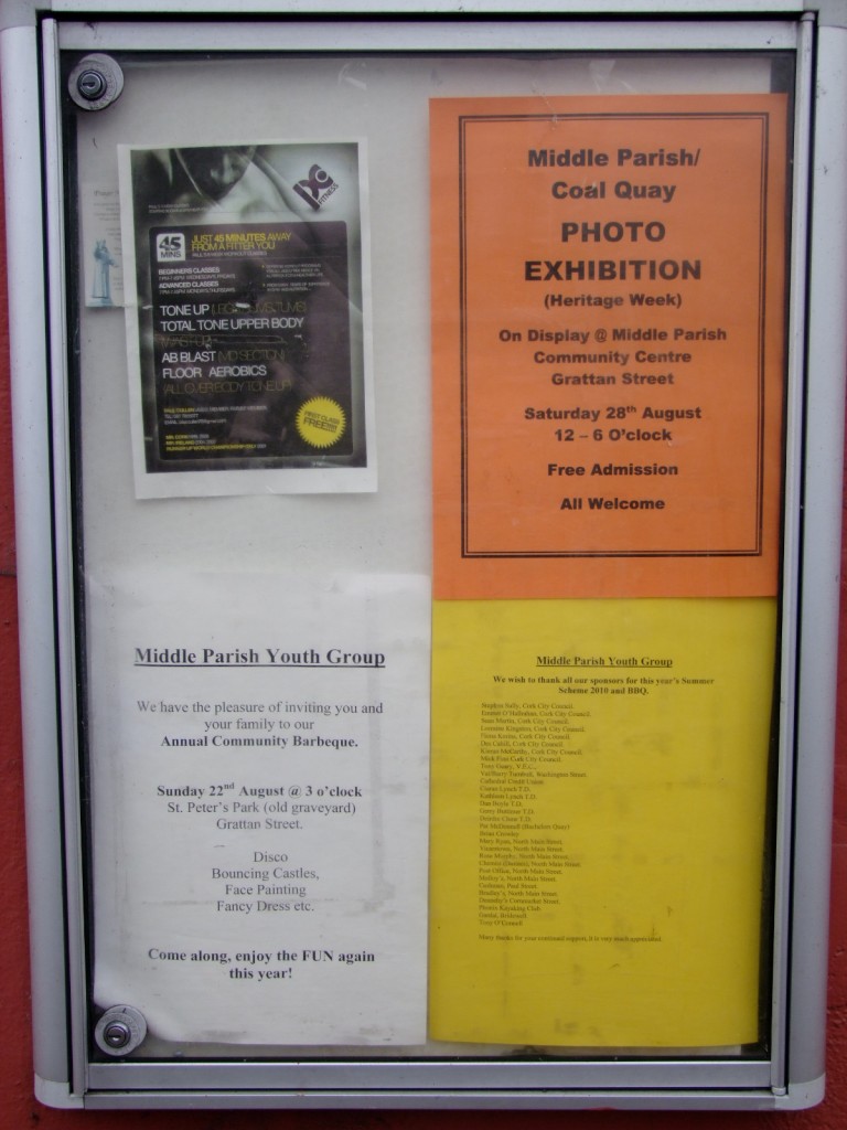 Event guide, Middle Parish Community Centre, Grattan Street, Cork, 22 August 2010