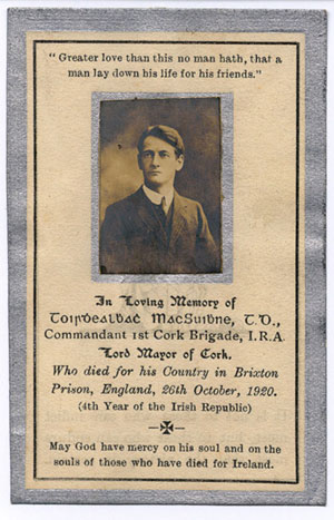 Mass card of Terence MacSwiney