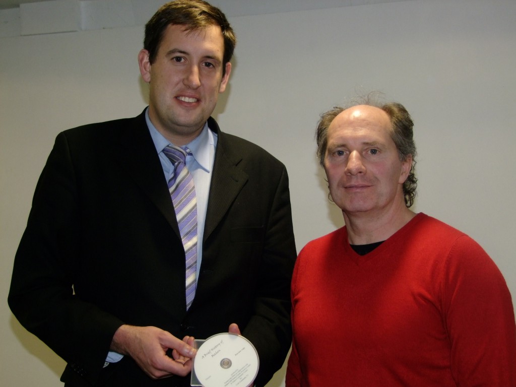 Kieran McCarthy & Eddie Noonan of Framework Films, at the launch of "A Brief History of Mahon", short documentary, 2 December 2010