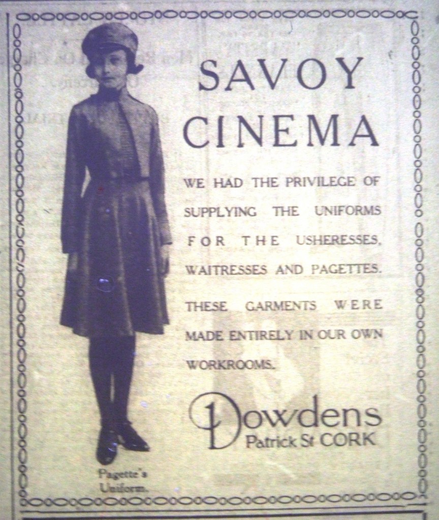 577a. Advertisement from Dowdens, Cork regarding Savoy cinema outfits