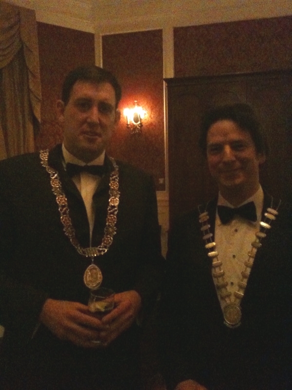 Kieran deputising for the Lord Mayor and Kevin Smyth of the Royal Insitute of Architects of Ireland, Southern Region, at Engineer's Ireland, Cork Region annual dinner, 11 February 2011