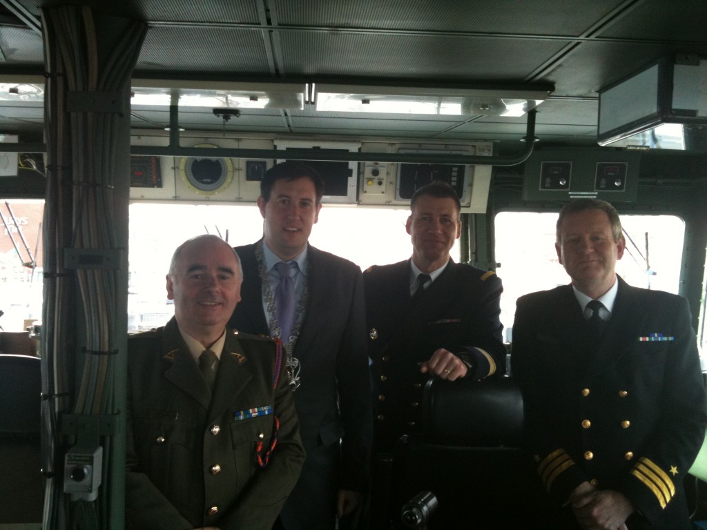 Kieran McCarthy on board the French Naval Vessel, The Aigle, March 2011