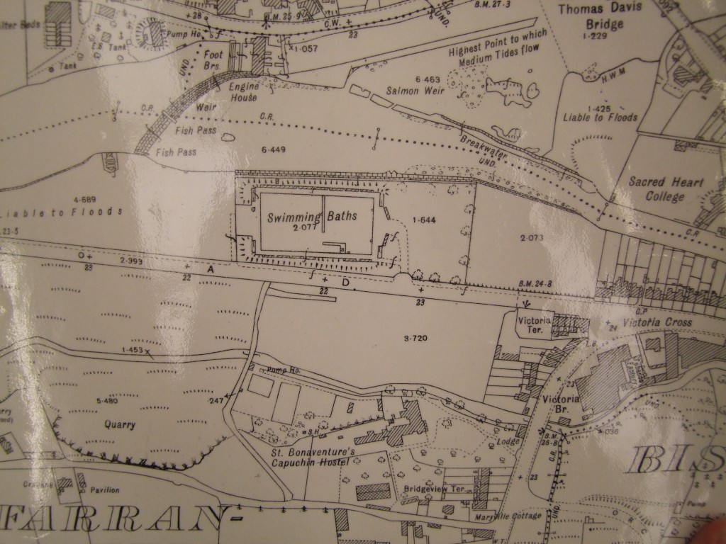 581b. Section of 1948 OS map of Lee Fields showing the Lee Baths