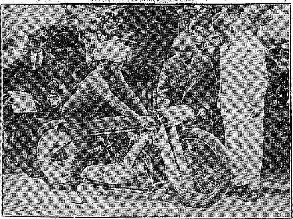 582b. Wright's Mptorcycle Record, Preparing at the Carrigrohane Straight Road Cork on 6 November 1930