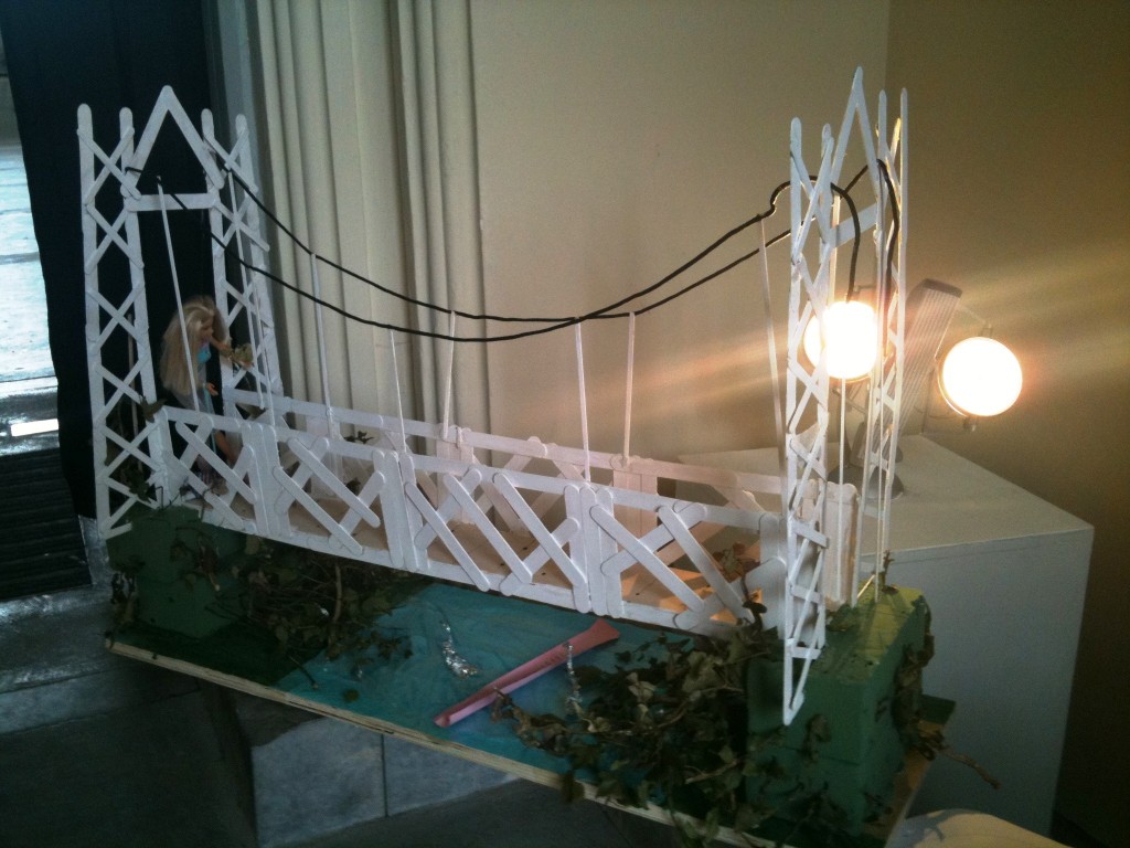 592b. View of winning model of Daly's Bridge, known affectionately as the Shaky Bridge, by fourth class students of Gaelscoil Ui Riada, Cork