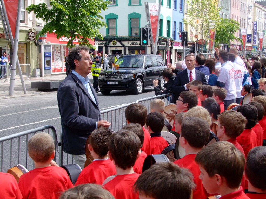 Arrival of car of Queen Elizabeth II, Grand Parade, Cork, 20 May 2011