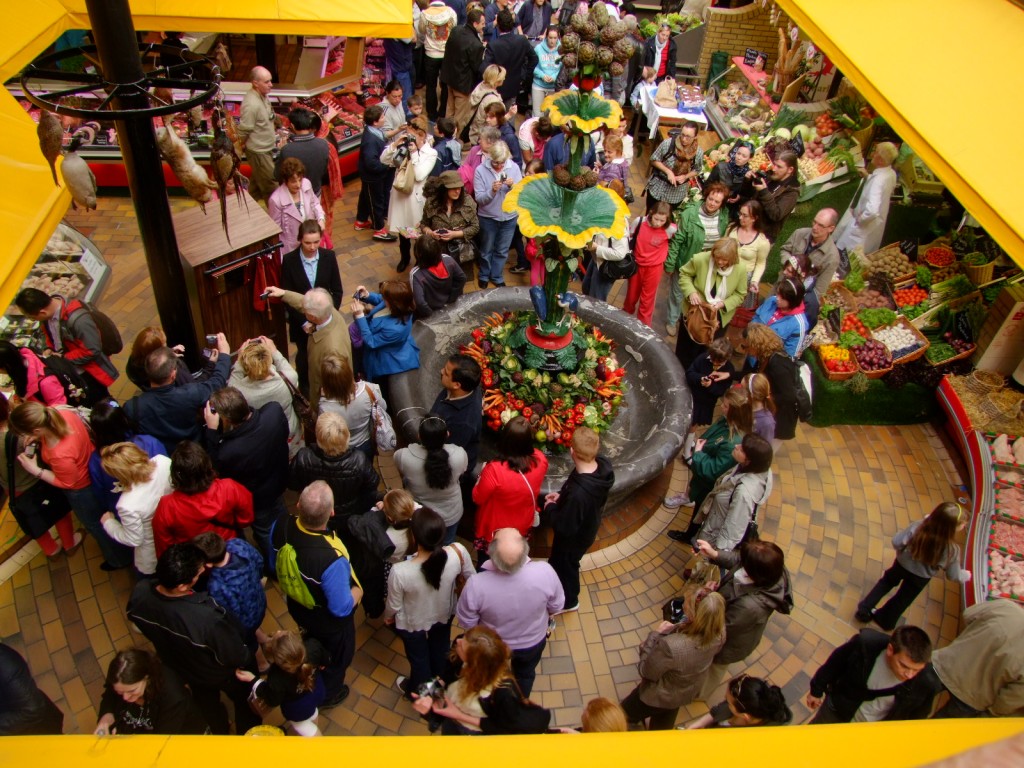 Photographing the unveiled plaque, English Market, Cork, post Queen Elizabeth II visit, 20 May 2011