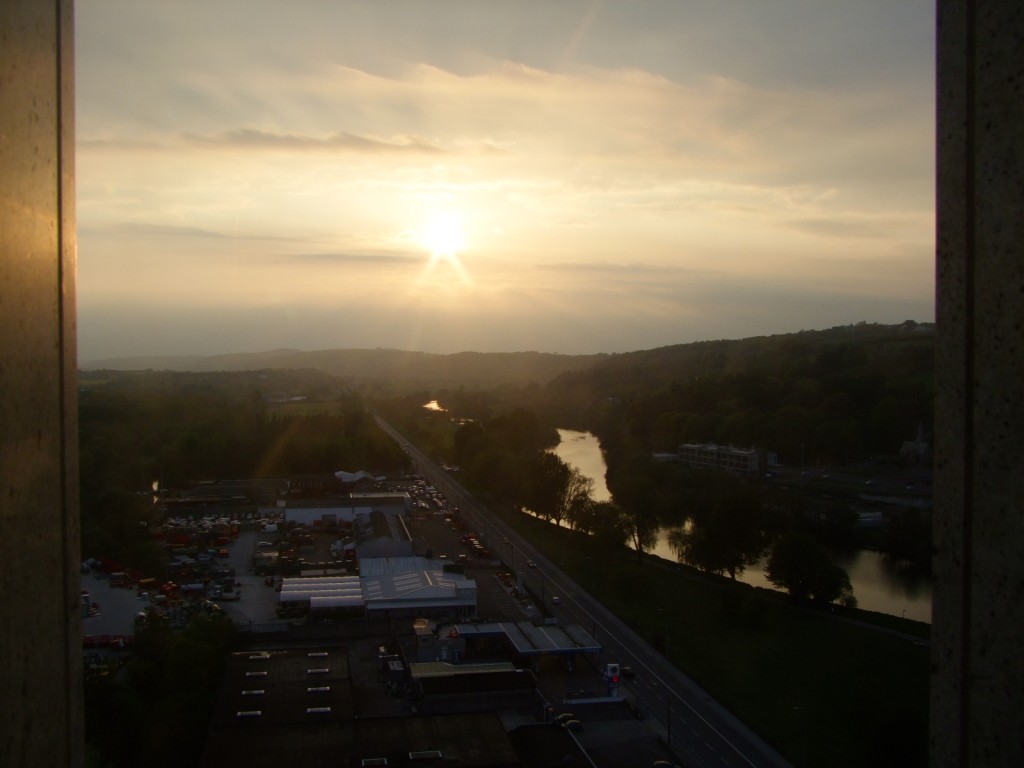 599b. Recent sunset from top of County Hall of Carrigrohane Straight Road and River Lee