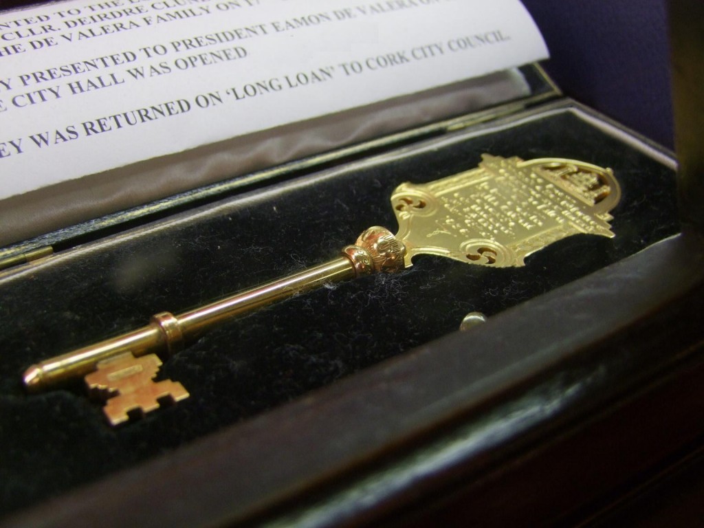 607b. Gold key that opened Cork City Hall, 8 September 1936