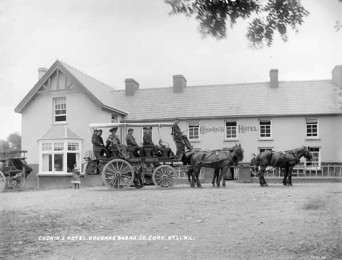 614a. Photograph of tourists at hotel at Gougane Barra