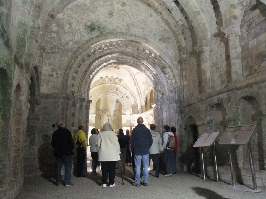 869b. Interior of Cormac's Chapel, Rock of Cashel, inspiration for Honan Chapel