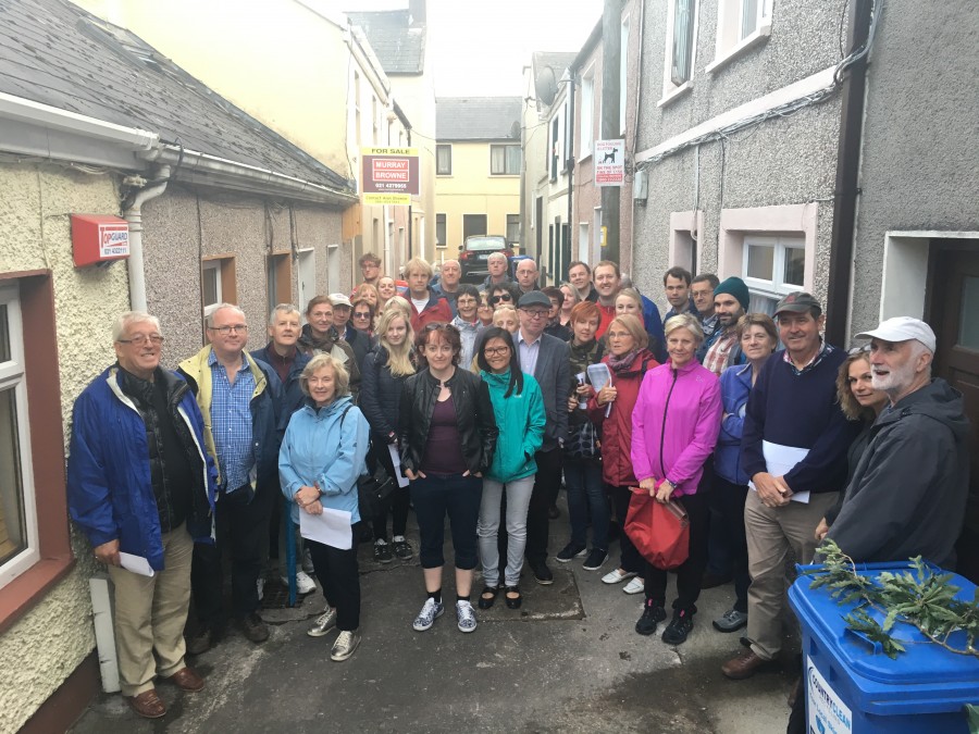 Group on Kieran’s historical walking tour of Shandon quarter, Cork, July 2017