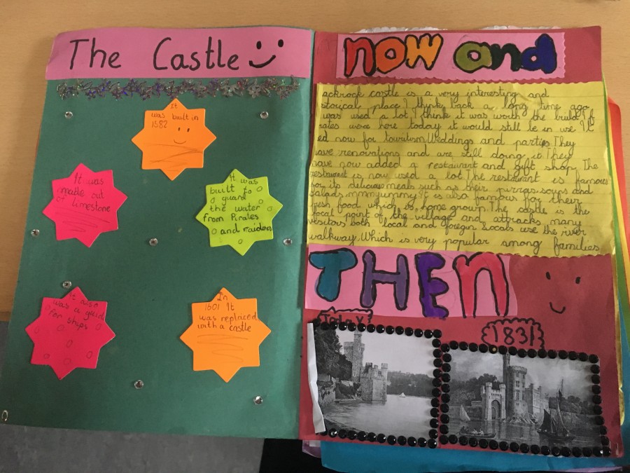 911b. Page from school history project on Blackrock Castle 2017