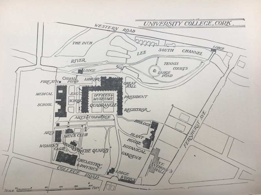 939a. Map of the campus of University College Cork, 1919