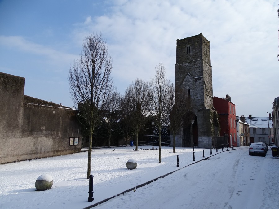 Red Abbey, Snow on the ground, Cork City, 1 March 2018