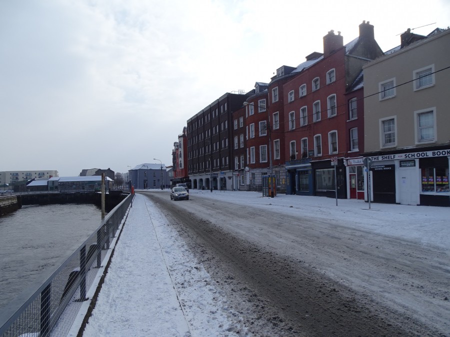 George's Quay, Snow on the ground, Cork City 1 March 2018