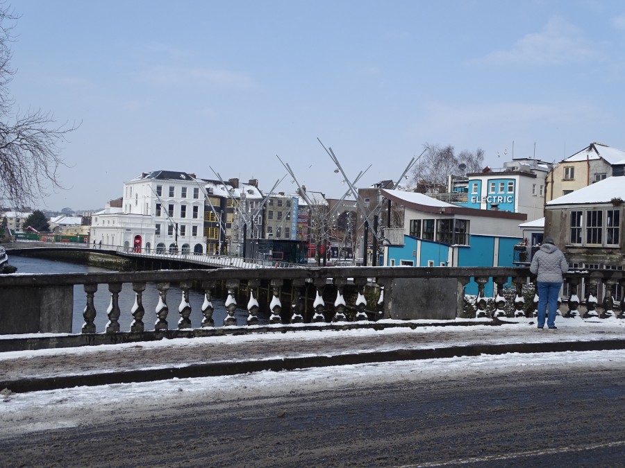 Parliament Bridge, Snow on the ground, Cork City 1 March 2018