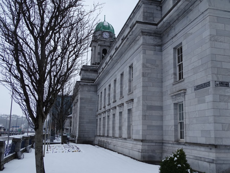 Cork City Hall in snow, March 2018