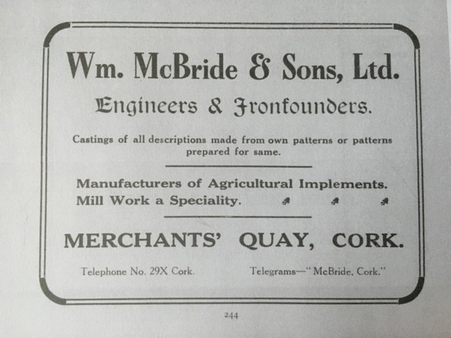 953b. Advertisement for William McBride & Sons Ltd, 1919