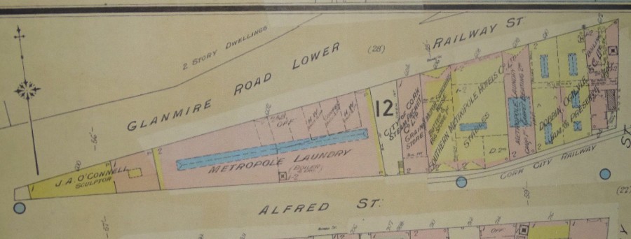 1012c. Sections of Goad’s insurance map of Alfred Street, 1915 showing Metropole Laundry