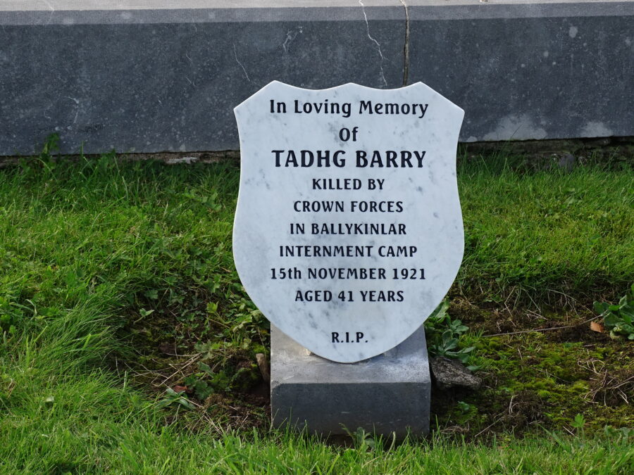 1127a. Headstone of Tadhg Barry at the Republican Plot, St Finbarr’s Cemetery, Cork, present day (picture: Kieran McCarthy) 