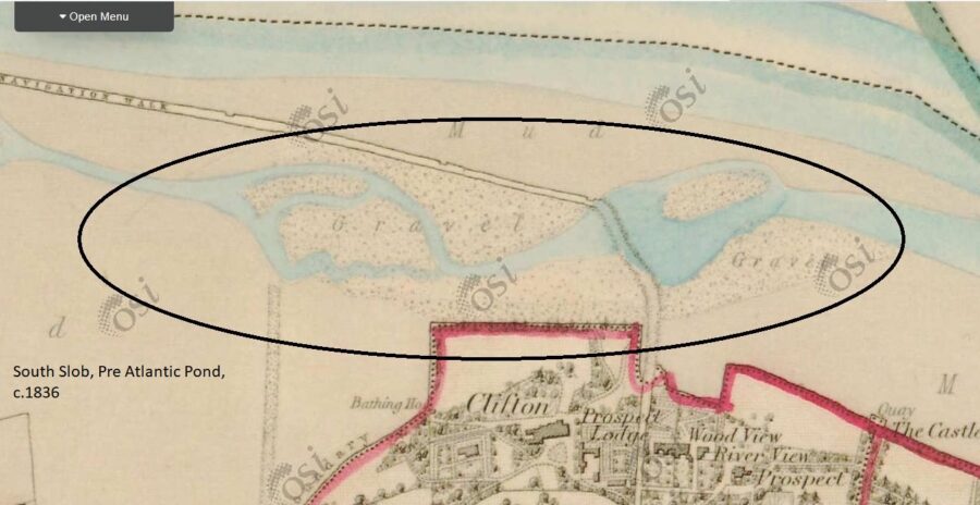 Atlantic Pond, c.1840 from First Edition Ordnance Survey Map