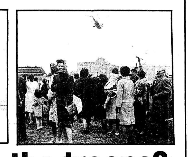 J F Kennedy's helicopter takes off from Victoria Road, now Kennedy Park, 28 June 1963 (picture: Irish Examiner)
