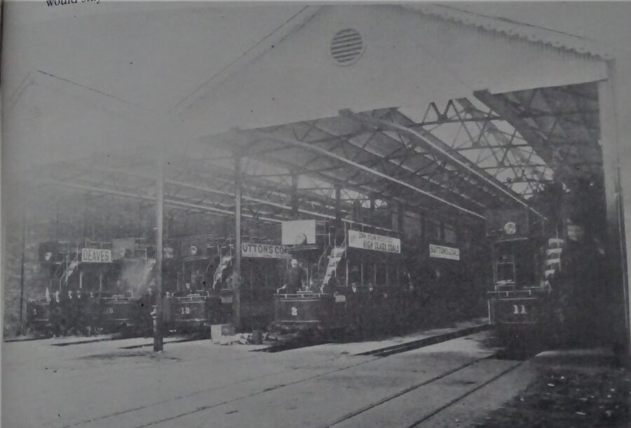 1175a. Interior view of Albert Road electricity power house with some electric trams worked by the Cork Electric Lighting and Tramway Company (source: Tram Tracks of Cork by Walter McGrath).
