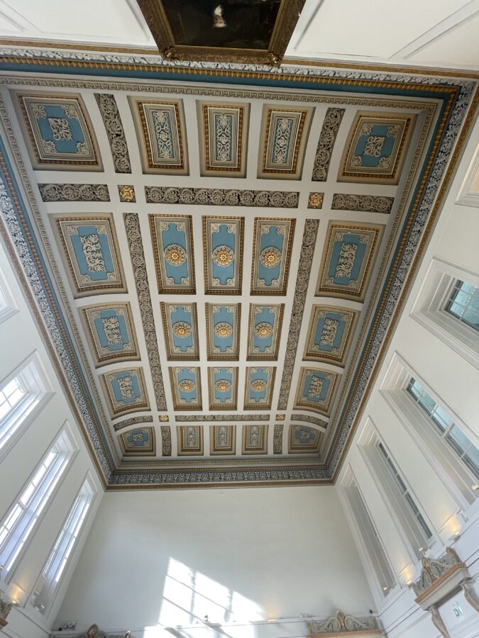 1214b. Beautiful and imposing interior ceiling of Former Cork Savings Bank, present day (picture: Kieran McCarthy).