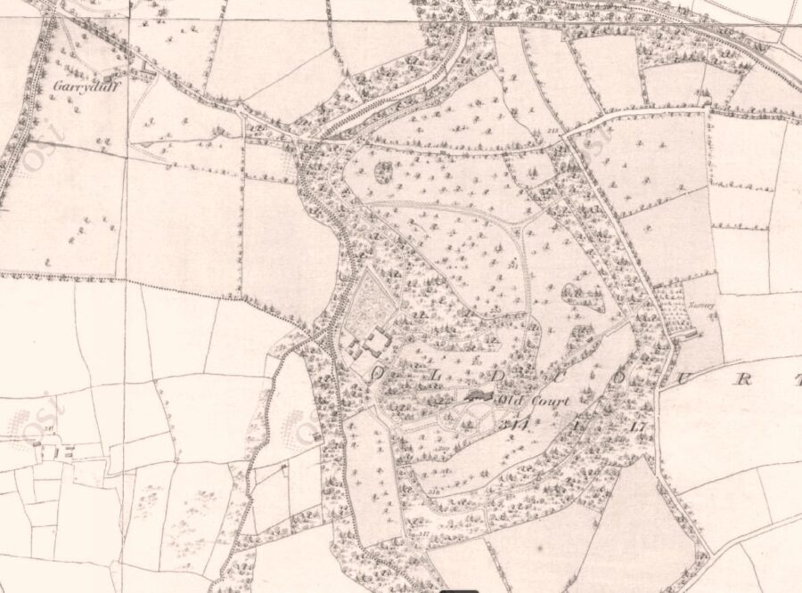 Old Court House and estate, First edition ordnance Survey, 1836 (source: Ordnance Survey Ireland)