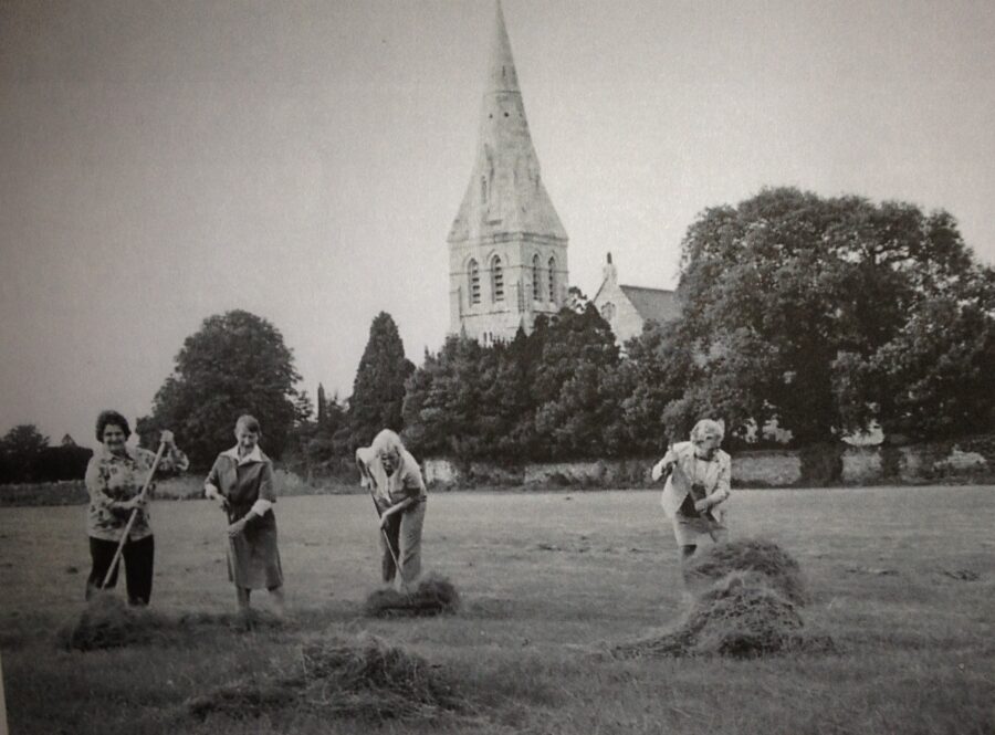 Raking the grass at Douglas Community Park,1988 (picture: Evening Echo)