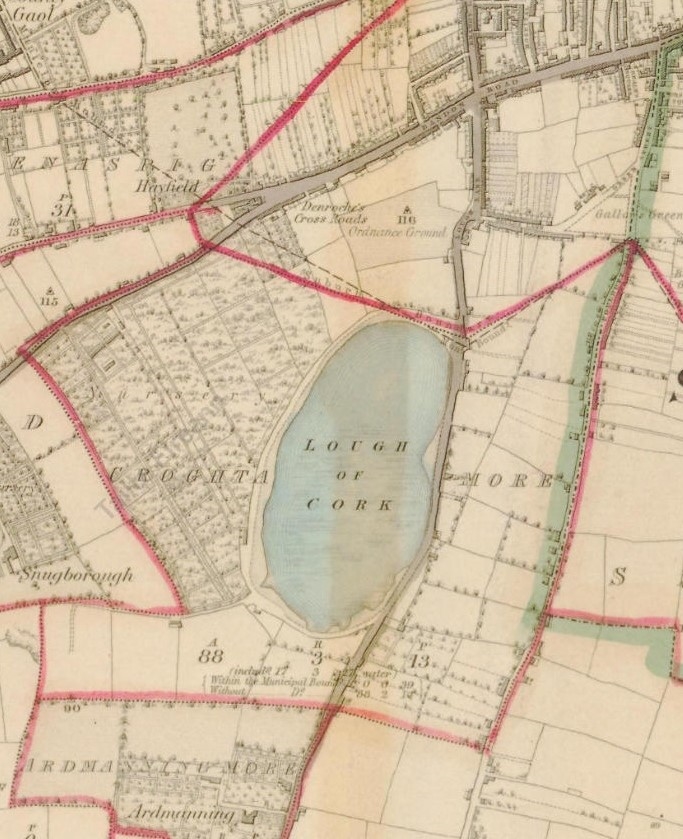 1304a. Section of First Edition Ordnance Survey Map showing the Lough c.1840; the area is part of Kieran’s upcoming historical walking tour (source: Ordnance Survey Ireland).