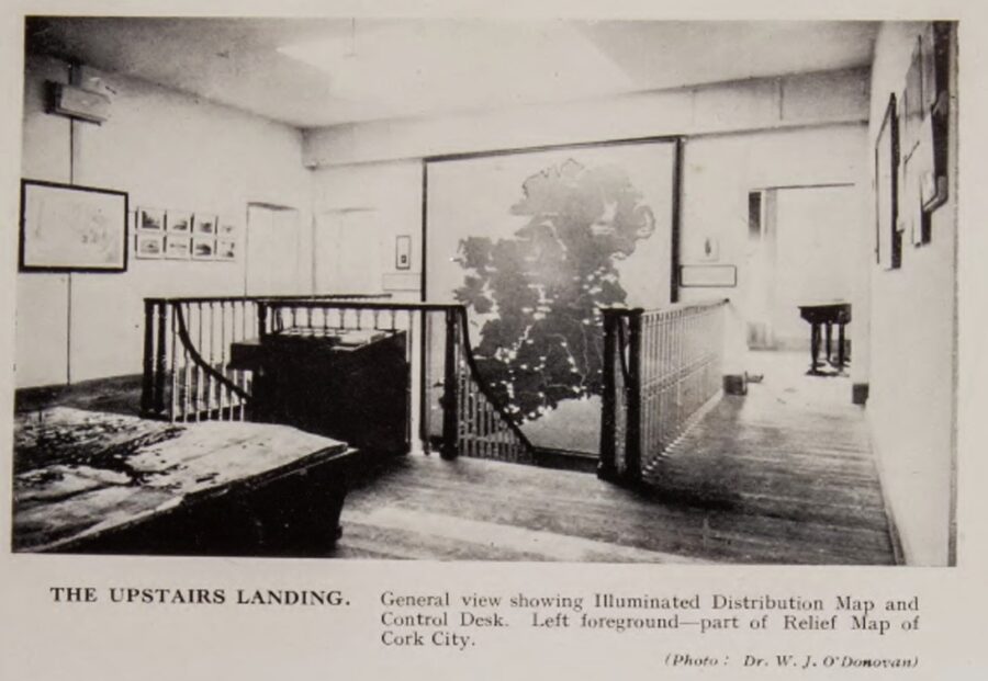 1312a. Picture of Map of Ireland constructed in wood with bulbs to light up, which highlighted heritage sites across Ireland, 1945 (picture: Cork Public Museum Souvenir Booklet, 1945).